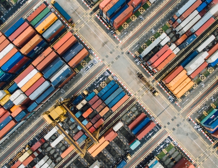 Containers viewed from above